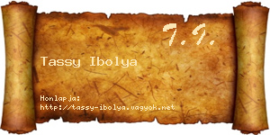 Tassy Ibolya névjegykártya